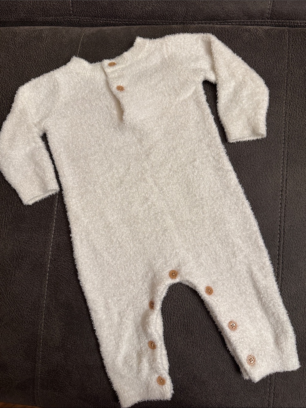 Cozy Cream Fuzzy One-Piece for Kids